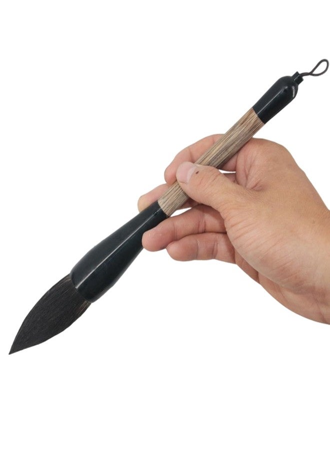 Buildcon 2-Piece Chinese Calligraphy Brush, Traditional Wood Handle Set for Watercolor Painting and Asian Art, Calligraphy Brush Pen with Fine Detailing Brush - Image 1